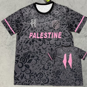 25-26 Palestina FC Grey Black Training shirts (英文广告)