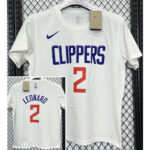 T172 Clippers LEONARD #2 White High Quality Casual T-Shirt