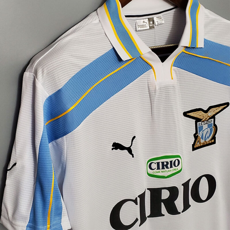 1999-2000 Lazio Centenary White Retro Soccer Jersey - Image 3