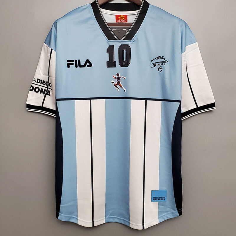 2001 Argentina MARADONA 10# Commemorative Edition Retro Soccer Jersey - Image 2