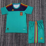 2010 Spain Green Goalkeeper Retro Kids Soccer Jersey