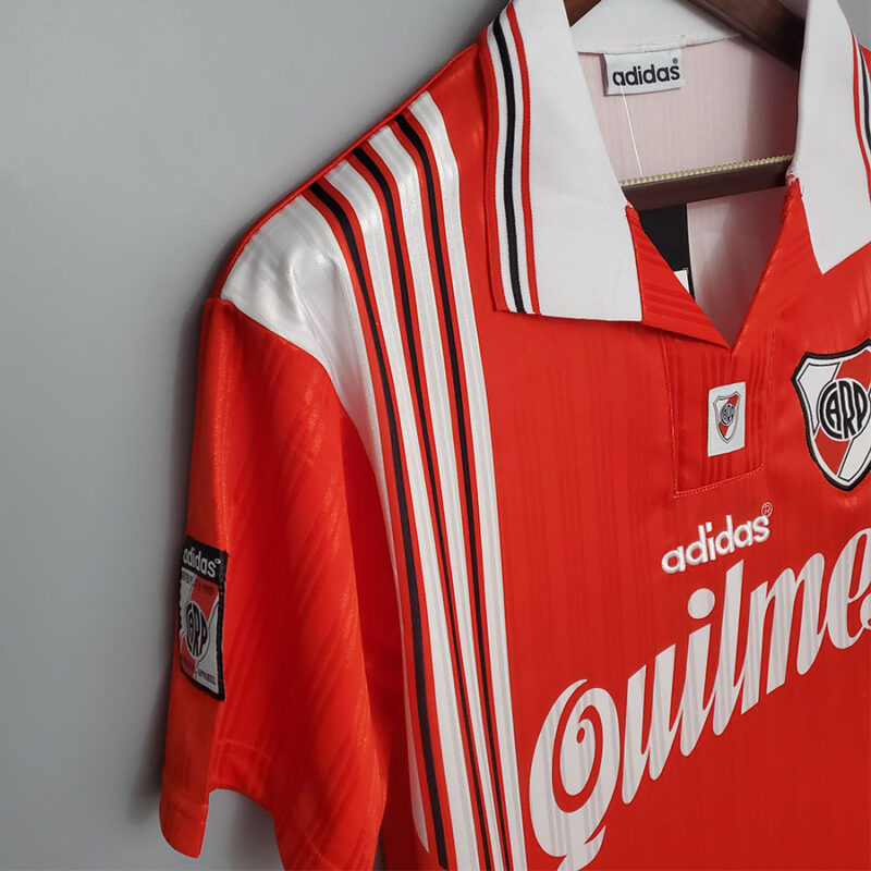 1995-1996 River Plate Away Red Retro Soccer Jersey - Image 4