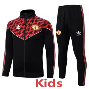 25-26 Man Utd Black Red Kids Jacket Tracksuit #E25105(童装)