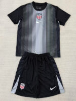 25-26 USA  Black Goalkeeper Kids Soccer Jersey
