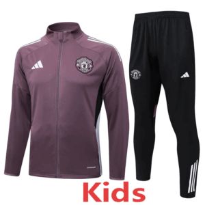 25-26 Man Utd Grey purple Kids Jacket Tracksuit #E2581(童装)