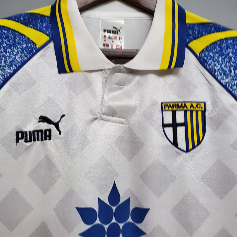 1995-1997 Parma White Retro Soccer Jersey - Image 4