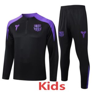 25-26 BAR Black Kids Half Pull Tracksuit #B2558(童装)(半拉链)