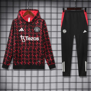 24-25 Man Utd Red Black Hoodie Tracksuit (卫衣套装)