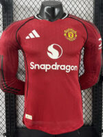 25-26 Man Utd Home Long Sleeve Player Version Soccer Jersey (长袖球员)