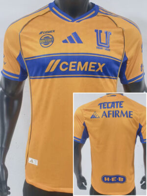 25-26 Tigres UANL Home Player Version Soccer Jersey