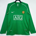 2007-2008 Man Utd Green Goalkeeper Long Sleeve Retro Soccer Jersey (长袖)