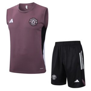 25-26 Man Utd Grey purple Tank top and shorts suit #D25123