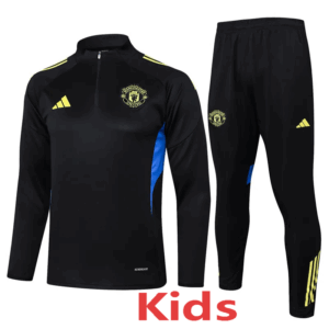 25-26 Man Utd Black Kids Half Pull Tracksuit #E2554(童装)(半拉链)