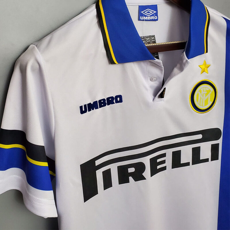 1997-1998 INT Away White Retro Soccer Jersey - Image 4